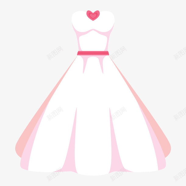 卡通婚纱png免抠素材_新图网 https://ixintu.com 卡通婚纱 图示 婚纱 抹胸婚纱 插图 粉色婚纱