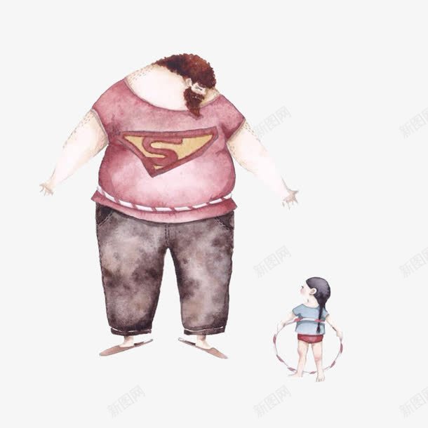 爸爸和女儿png免抠素材_新图网 https://ixintu.com 人物 人物插画 卡通人物 卡通人物素材 女儿 插画 爸爸