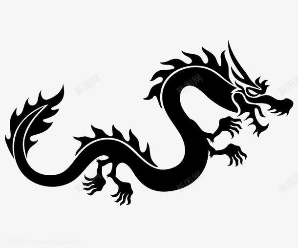 龙png免抠素材_新图网 https://ixintu.com 中国 印画 黑色 龙