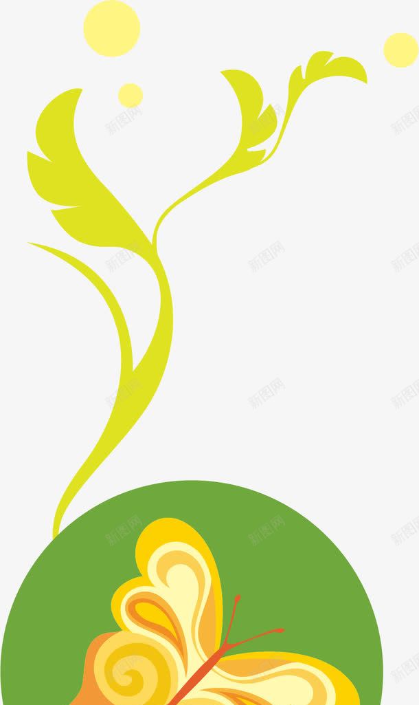 黄色蝴蝶底纹png免抠素材_新图网 https://ixintu.com 底纹素材 花纹 蝴蝶 黄色