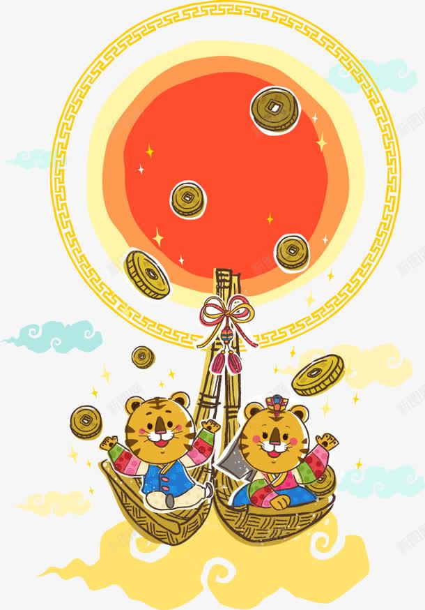 掉框里的老虎png免抠素材_新图网 https://ixintu.com 动物插画 卡通动物 卡通老虎 生肖 生肖动物 生肖素材 矢量生肖 矢量老虎 老虎