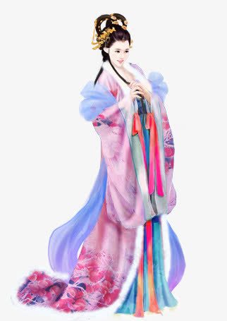 粉衣女子头饰人物png免抠素材_新图网 https://ixintu.com 人物 头饰 女子 素材