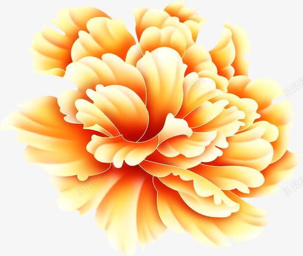 中秋节黄红色花朵包装png免抠素材_新图网 https://ixintu.com 中秋节 包装 红色 花朵