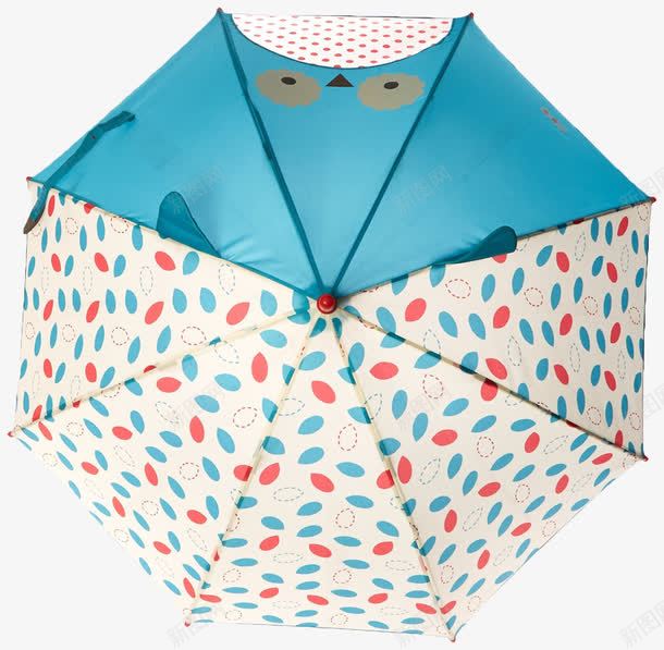卡通雨伞png免抠素材_新图网 https://ixintu.com 产品实物 猫头鹰 蓝色 防晒 雨具