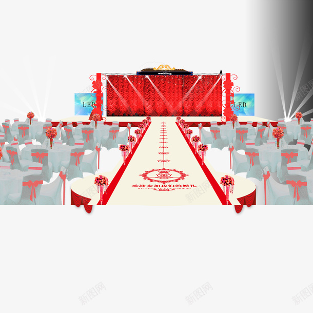 喜庆婚礼场景png免抠素材_新图网 https://ixintu.com 喜庆 婚礼场景 源文件 红色