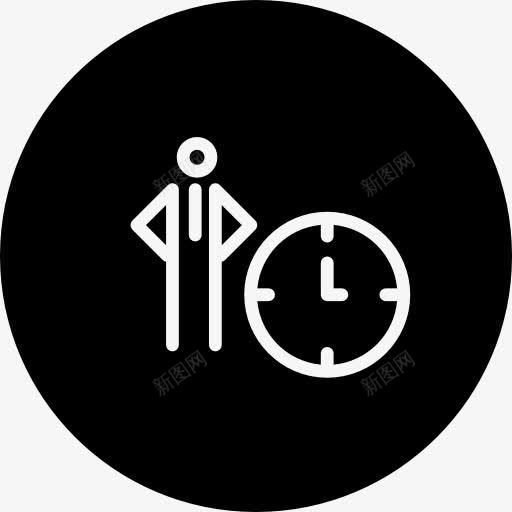 人有一个巨大的钟了一圈图标png_新图网 https://ixintu.com SEO SEO全 业务 人 圆 工作 时钟 时间 概述了