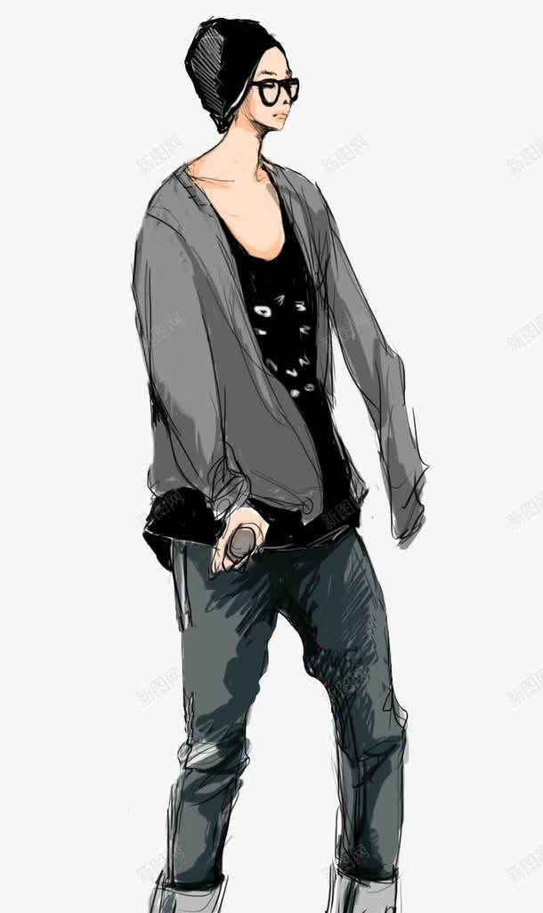 男装服装稿png免抠素材_新图网 https://ixintu.com 时装插画 时装设计 男装设计稿