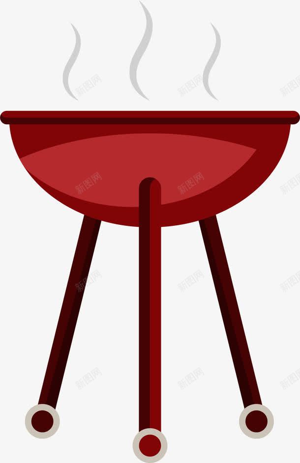 卡通红色烧烤炉png免抠素材_新图网 https://ixintu.com BBQ 烧烤 烧烤炉 矢量图案 红色 餐饮美食
