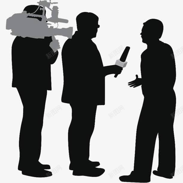 记者采访剪影图标png_新图网 https://ixintu.com 记者剪影 采访剪影