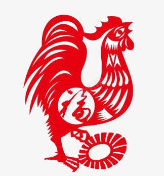 剪纸鸡png免抠素材_新图网 https://ixintu.com 民间艺术 红色 鸡