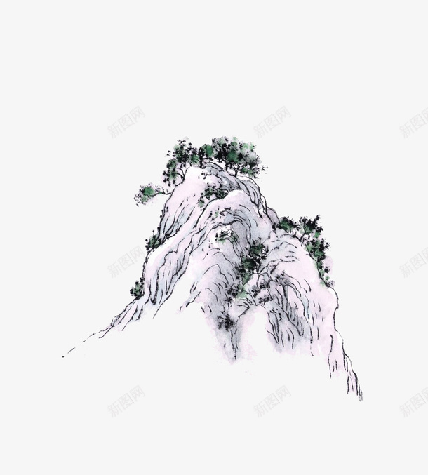 水墨山脉png免抠素材_新图网 https://ixintu.com png图形 png装饰 山脉 手绘 植物 装饰