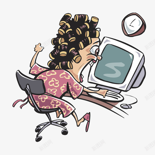 卡通人物抓狂跳脚的女士案png免抠素材_新图网 https://ixintu.com 人物 人物抓狂 卡通风格 女士 抓狂 矢量图案 跳脚