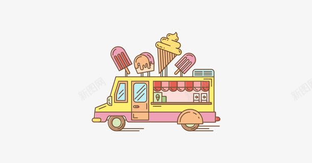 手绘冷饮车png免抠素材_新图网 https://ixintu.com 冷饮车 可爱 彩色 手绘 美食