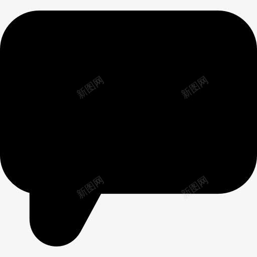 消息的圆角矩形填充气泡图标png_新图网 https://ixintu.com 圆形 接口 气泡 消息 界面和网页聊天 矩形 语音气泡 黑
