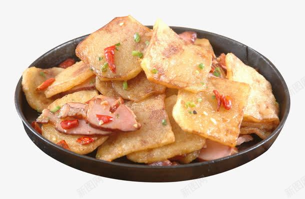 铁板土豆片炒肠片png免抠素材_新图网 https://ixintu.com 产品实物 健康 土豆片 炒菜 肠片 铁板 餐饮