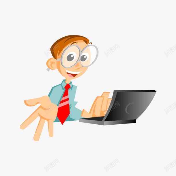 玩电脑的商务人士矢量图ai免抠素材_新图网 https://ixintu.com 卡通人物 玩电脑的商务人士 男性 职场 矢量图