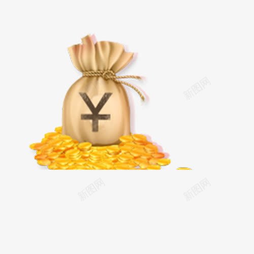 金钱袋png免抠素材_新图网 https://ixintu.com 卡通 金币 金币元素 金钱袋