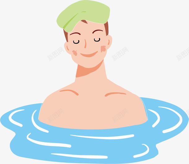 洗澡的人png免抠素材_新图网 https://ixintu.com 人物 洗澡 矢量人物 装饰图 装饰画