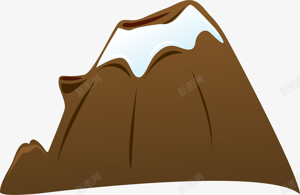 手绘棕色大山png免抠素材_新图网 https://ixintu.com 免抠PNG 大山 小清新 手绘 棕色 简约