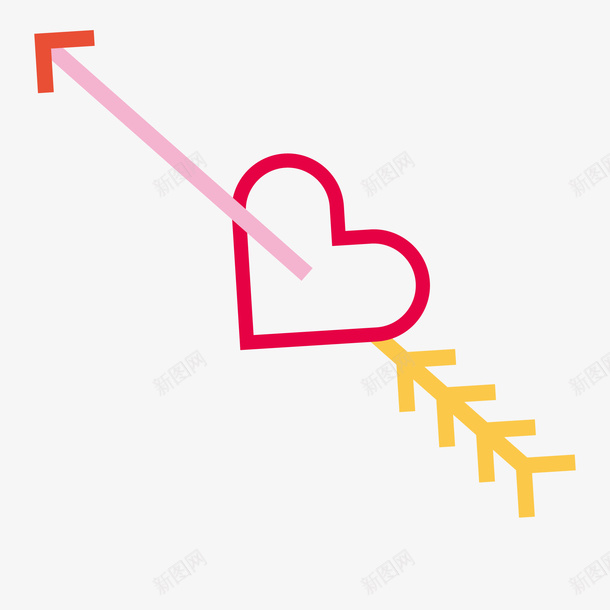 一箭穿心插画矢量图ai免抠素材_新图网 https://ixintu.com 一箭穿心手绘 一箭穿心矢量插画 彩色 心 箭 粉色 黄色 矢量图