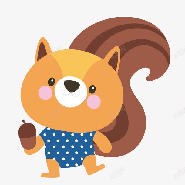 卡通可爱拿着果子的松鼠png免抠素材_新图网 https://ixintu.com 动物设计 卡通 可爱 松果 松鼠 果子