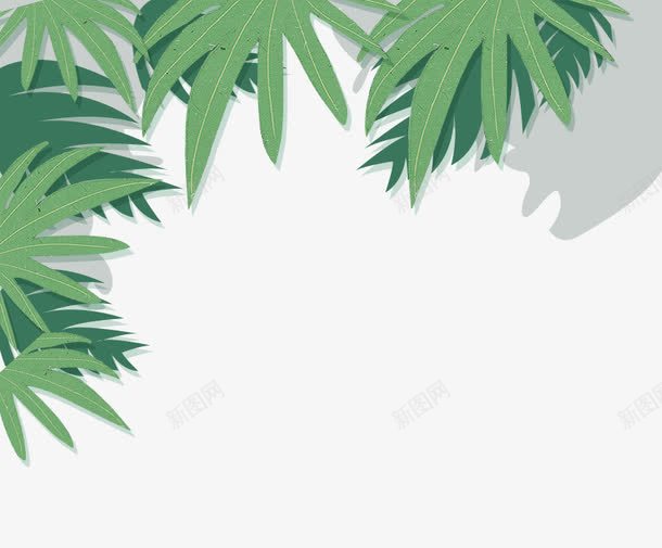 时尚素雅清新绿叶装饰边框png免抠素材_新图网 https://ixintu.com 时尚素雅 树叶 清新绿叶 绿叶装饰 边框