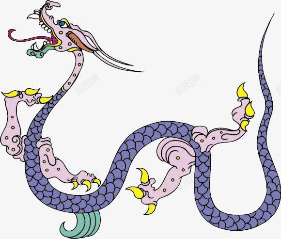 蛟龙png免抠素材_新图网 https://ixintu.com 东方龙 中国风 中国龙 传说 神话 紫色 龙