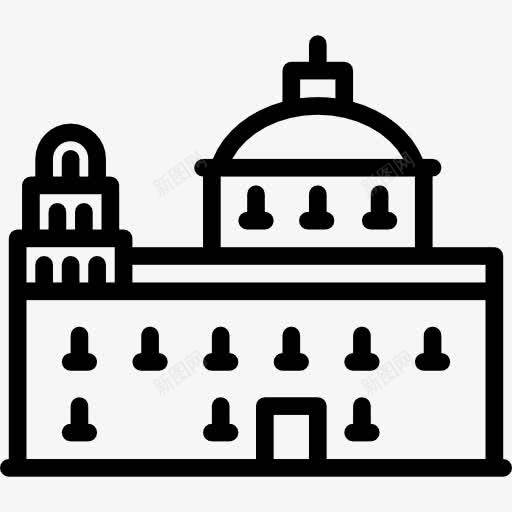 蓝色圆顶教堂图标png_新图网 https://ixintu.com 建筑 标志性建筑 纪念碑 蓝色圆顶教堂