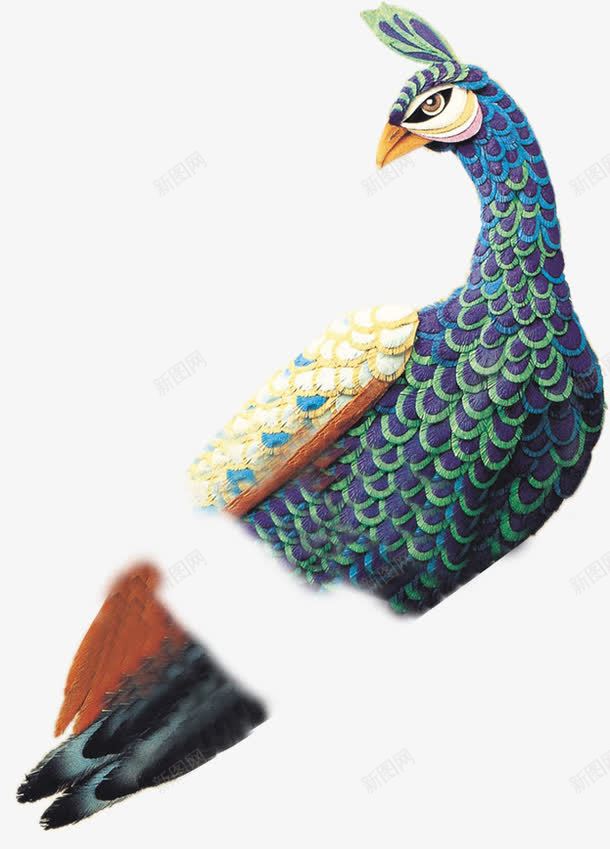 手绘骄傲孔雀艺术png免抠素材_新图网 https://ixintu.com 孔雀 艺术 骄傲