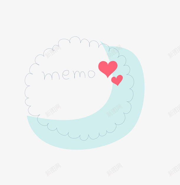爱心图案的云朵备忘录png免抠素材_新图网 https://ixintu.com 云朵图案 卡通 备忘录 爱心图案 英文 装饰 记录