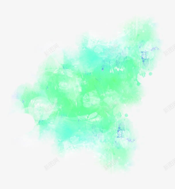 蓝色团簇美景水彩png免抠素材_新图网 https://ixintu.com 水彩 美景 蓝色