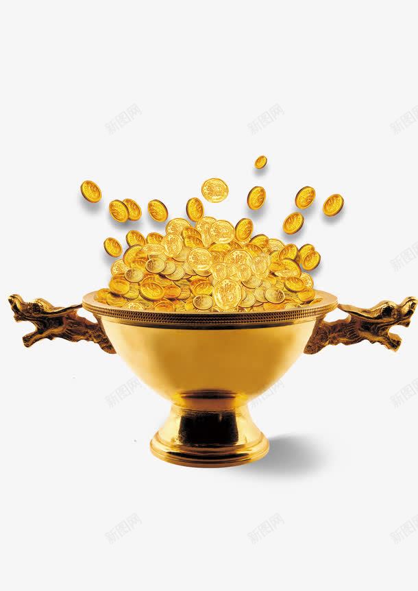 金碗金币png免抠素材_新图网 https://ixintu.com 理财 财富 金币 金碗