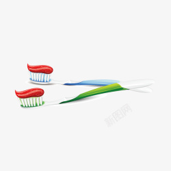 牙刷和牙膏矢量图素材
