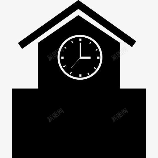 旧钟鸟房子形状图标png_新图网 https://ixintu.com 工具 控制 教育 时钟 时间 老 鸟屋