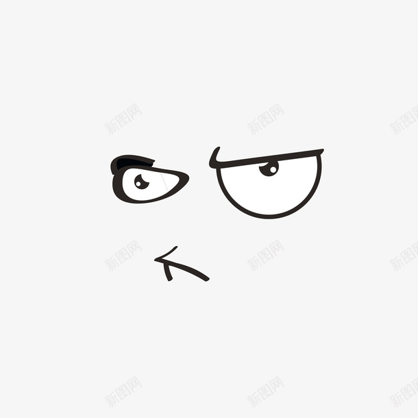 生气黑色卡通表情矢量图图标eps_新图网 https://ixintu.com 卡通 卡通线条 卡通表情 可爱表情 生气 表情 黑色 黑色线条 矢量图