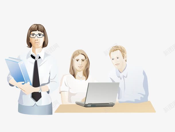 商务人士矢量图eps免抠素材_新图网 https://ixintu.com 商务人士 商务面谈 工作 电脑 矢量图 秘书 谈判