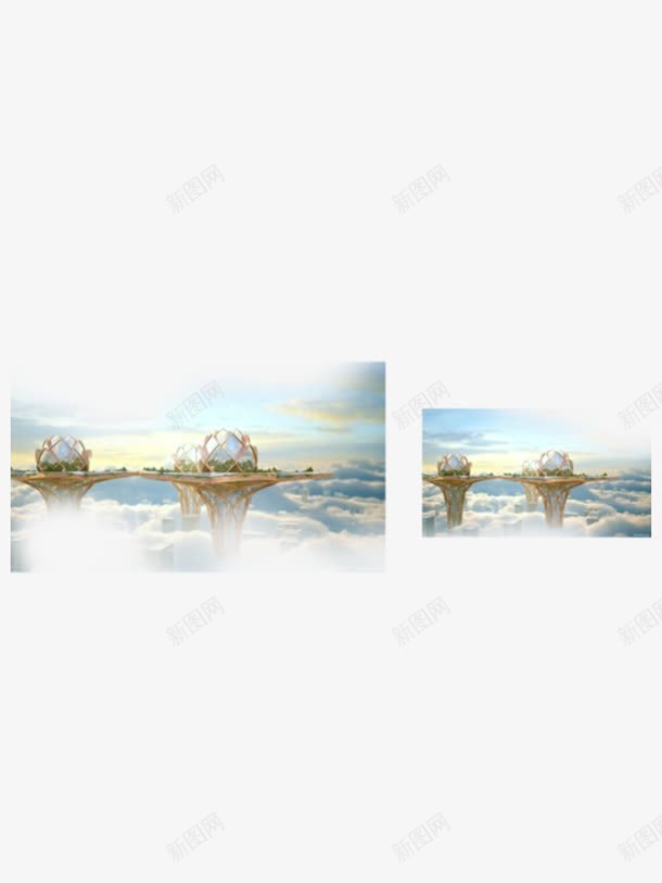 漂浮的桥仙境唯美背景psd免抠素材_新图网 https://ixintu.com 漂浮的桥仙境唯美背景