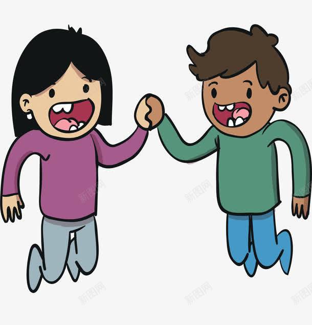 两个牵手的微笑小孩png免抠素材_新图网 https://ixintu.com 小孩 微笑 矢量小孩