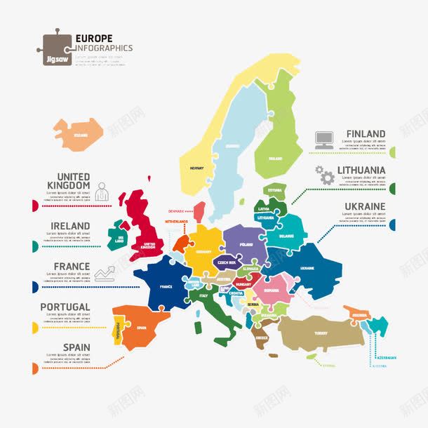 世界地图板块png免抠素材_新图网 https://ixintu.com 几何地图 地球信息图表 彩色地图