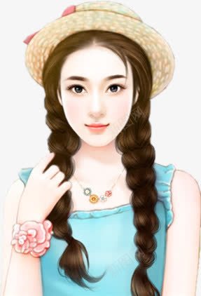 竹帽清纯女子png免抠素材_新图网 https://ixintu.com 女子 清纯 竹帽