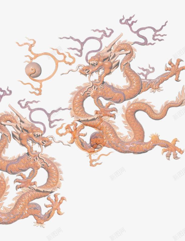 传统图案龙纹psd免抠素材_新图网 https://ixintu.com png图片素材 传统图案 免费png素材 双龙戏珠 龙纹