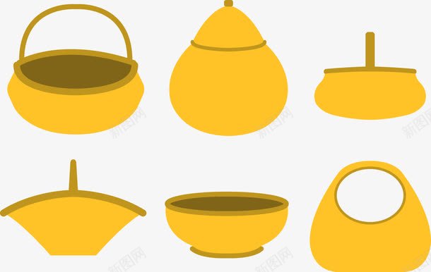 自然生活用品png免抠素材_新图网 https://ixintu.com 木碗 篮子