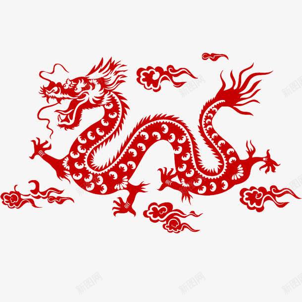 红色中国龙png免抠素材_新图网 https://ixintu.com 中国龙 剪纸 动物 红色