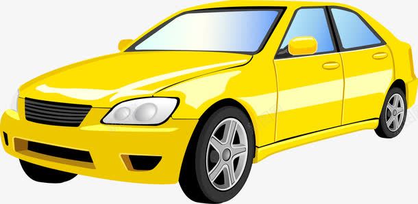 手绘小轿车png免抠素材_新图网 https://ixintu.com 小轿车 手绘 黄色
