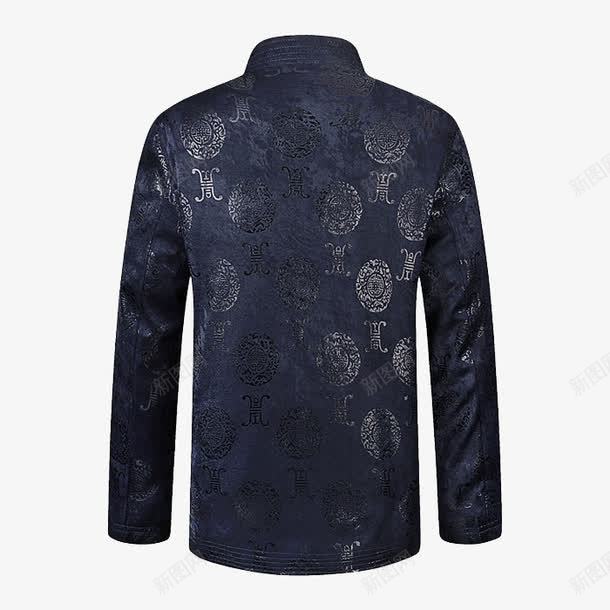 墨蓝色中国风男士唐装上衣背面png免抠素材_新图网 https://ixintu.com 上衣 中国风 唐装 墨蓝 实物 男装