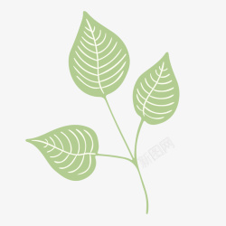 绿色卡通树叶植物纹理矢量图素材