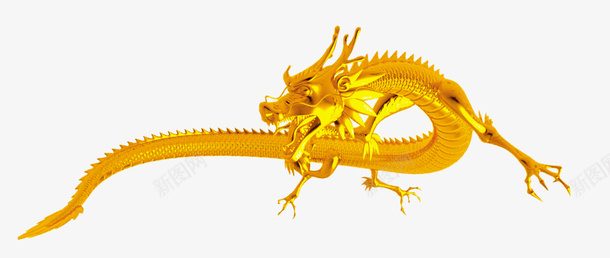 金色动物龙图案png免抠素材_新图网 https://ixintu.com 动物 图案 金色 龙