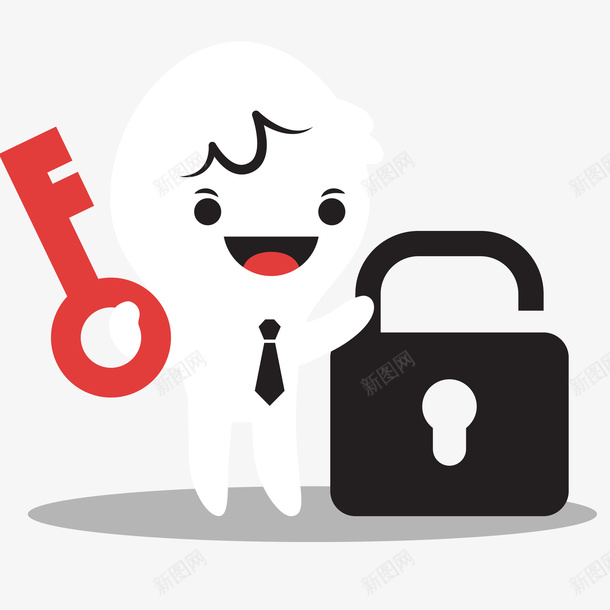 卡通使用密钥和挂锁矢量图eps免抠素材_新图网 https://ixintu.com 人物 卡通 密钥 挂锁 矢量图