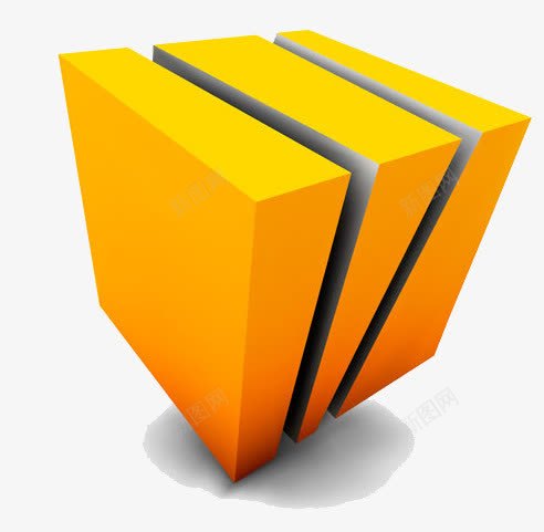 3D立方体png免抠素材_新图网 https://ixintu.com 正方体 立体的 黄色