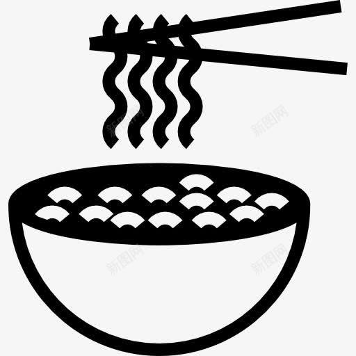 面条图标png_新图网 https://ixintu.com 中国食品 中文 棍棒 碗 面条 食品